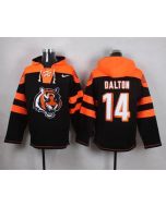 Bengals #14 Andy Dalton Black Player Pullover NFL Hoodie