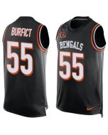 Bengals #55 Vontaze Burfict Black Team Color Men's Stitched NFL Limited Tank Top Jersey