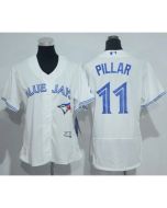 Blue Jays #11 Kevin Pillar White Flexbase Authentic Women's Stitched MLB Jersey