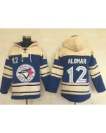 Blue Jays #12 Roberto Alomar Blue Sawyer Hooded Sweatshirt MLB Hoodie