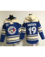 Blue Jays #19 Jose Bautista Blue Sawyer Hooded Sweatshirt MLB Hoodie
