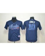 Braves #10 Chipper Jones Blue Cool Base Stitched Youth MLB Jersey