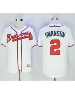 Braves #2 Dansby Swanson White Flexbase Authentic Collection Stitched MLB Jersey