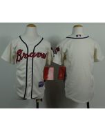 Braves Blank Cream Cool Base Stitched Youth MLB Jersey