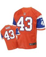 Broncos #43 T.J. Ward Orange Throwback Men's Stitched NFL Elite Jersey