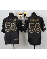 Broncos #58 Von Miller Black Gold No. Fashion Super Bowl 50 Men's Stitched NFL Elite Jersey