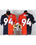 Broncos #94 DeMarcus Ware Orange/Navy Blue Super Bowl 50 Men's Stitched NFL Elite Split Jersey
