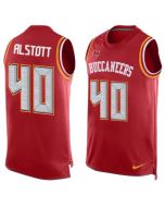 Buccaneers #40 Mike Alstott Red Team Color Men's Stitched NFL Limited Tank Top Jersey