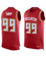 Buccaneers #99 Warren Sapp Red Team Color Men's Stitched NFL Limited Tank Top Jersey