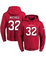 Cardinals #32 Tyrann Mathieu Red Name & Number Pullover NFL Hoodie