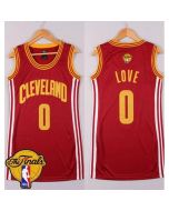 Cavaliers #0 Kevin Love Red The Finals Patch Women's Dress Stitched NBA Jersey