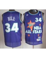 Cavaliers #34 Tyrone Hill Purple 1995 All Star Throwback Stitched NBA Jersey