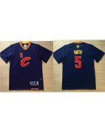 Cavaliers #5 J.R. Smith Navy Blue Short Sleeve "C" Stitched NBA Jersey