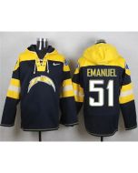 Chargers #51 Kyle Emanuel Navy Blue Player Pullover NFL Hoodie