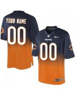 Chicago Bears Customized Navy Blue/Orange Men's Stitched Elite Fadeaway Fashion NFL Jersey