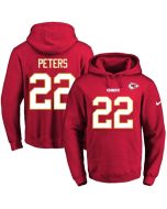 Chiefs #22 Marcus Peters Red Name & Number Pullover NFL Hoodie