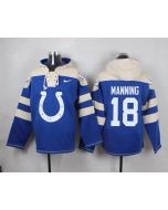 Colts #18 Peyton Manning Royal Blue Player Pullover NFL Hoodie