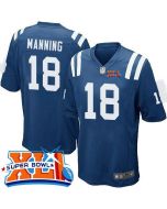 Colts #18 Peyton Manning Royal Blue Team Color Super Bowl XLI Youth Stitched NFL Elite Jersey