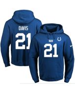 Colts #21 Vontae Davis Royal Blue Name & Number Pullover NFL Hoodie