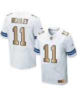 Cowboys #11 Cole Beasley White Men's Stitched NFL Elite Gold Jersey