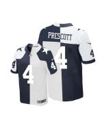 Cowboys #4 Dak Prescott Navy Blue/White Men's Stitched NFL Elite Split Jersey