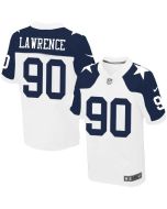 Cowboys #90 Demarcus Lawrence White Thanksgiving Throwback Men's Stitched NFL Elite Jersey