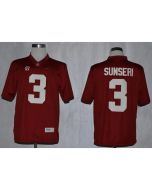 Crimson Tide #3 Vinnie Sunseri Red Limited Stitched NCAA Jersey