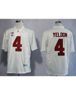 Crimson Tide #4 T.J Yeldon White Limited 2016 College Football Playoff National Championship Patch Stitched NCAA Jersey