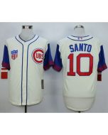 Cubs #10 Ron Santo Cream 1942 Turn Back The Clock Stitched MLB Jersey