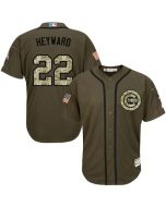 Cubs #22 Jason Heyward Green Salute to Service Stitched Youth MLB Jersey