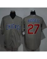 Cubs #27 Addison Russell Grey New Cool Base Stitched MLB Jersey