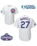 Cubs #27 Addison Russell White Home 2016 World Series Champions Stitched Youth MLB Jersey