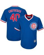 Cubs #40 Willson Contreras Blue Cooperstown Stitched Youth MLB Jersey