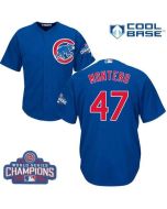 Cubs #47 Miguel Montero Blue Alternate 2016 World Series Champions Stitched Youth MLB Jersey