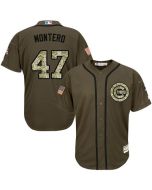 Cubs #47 Miguel Montero Green Salute to Service Stitched MLB Jersey