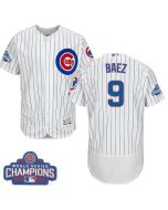 Cubs #9 Javier Baez White Flexbase Authentic Collection 2016 World Series Champions Stitched MLB Jersey