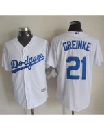 Dodgers #21 Zack Greinke White New Cool Base Stitched MLB Jersey