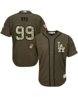 Dodgers #99 Hyun-Jin Ryu Green Salute to Service Stitched MLB Jersey