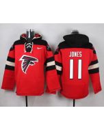 Falcons #11 Julio Jones Red Player Pullover NFL Hoodie