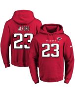 Falcons #23 Robert Alford Red Name & Number Pullover NFL Hoodie