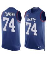 Giants #74 Ereck Flowers Royal Blue Team Color Men's Stitched NFL Limited Tank Top Jersey