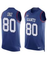 Giants #80 Victor Cruz Royal Blue Team Color Men's Stitched NFL Limited Tank Top Jersey