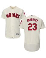 indians #23 Michael Brantley Cream Flexbase Authentic Collection Stitched MLB Jersey