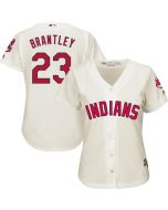 indians #23 Michael Brantley Cream Women's Alternate Stitched MLB Jersey