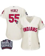 indians #55 Roberto Perez Cream 2016 World Series Bound Women's Alternate Stitched MLB Jersey