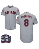 indians #8 Lonnie Chisenhall Grey Flexbase Authentic Collection 2016 World Series Bound Stitched MLB Jersey