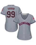 indians #99 Ricky Vaughn Grey Women's Road Stitched MLB Jersey