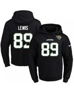Jaguars #89 Marcedes Lewis Black Name & Number Pullover NFL Hoodie