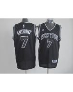 Knicks #7 Carmelo Anthony Black Shadow Stitched NBA Jersey