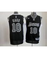 Lakers #10 Steve Nash Black/White Stitched NBA Jersey